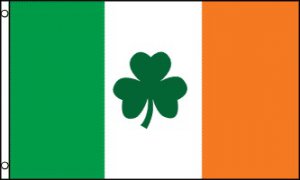 Ireland With Clover Polyester Flag