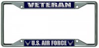 U.S. Air Force Veteran Every State Chrome License Plate Frame