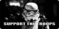 Support The Troops Star Wars Photo License Plate