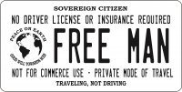 Free Man Sovereign Citizen Photo License Plate