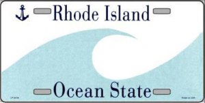 Rhode Island State Background Metal LICENSE PLATE