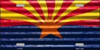 Arizona Flag Corrugated Metal License Plate
