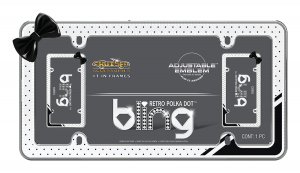 Retro Polka Dot Bling License Plate Frame