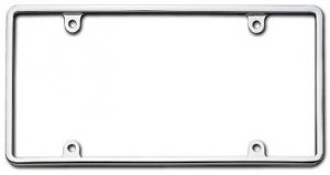 Plain Chrome Metal License Plate Frame Kit