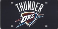 Oklahoma City Thunder Black Laser License Plate