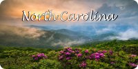 North Carolina Smoky Mountain Scene Photo License Plate
