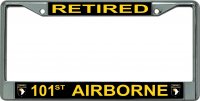 U.S. Army 101st Airborne Retired Chrome License Plate Frame