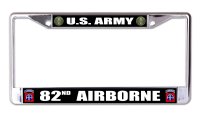 U.S. Army 82nd Airborne Chrome License Plate Frame