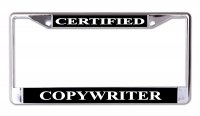 Certified Copywriter Chrome License Plate Frame