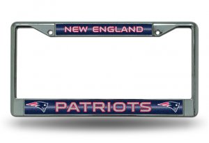 New England Patriots Glitter Chrome License Plate Frame