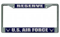 U.S. Air Force Reserve Chrome License Plate Frame
