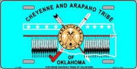 Cheyenne Arapaho Flag Metal License Plate