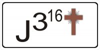 J 3:16 Cross On White Photo License Plate