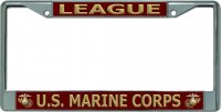 U.S. Marine Corps League Chrome License Plate Frame