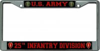 U.S. Army 25th Infantry Division #2 Chrome License Plate Frame