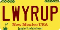 LWYRUP New Mexico Photo License Plate