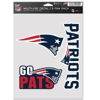 New England Patriots 3 Fan Pack Decals