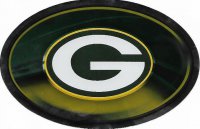 Green Bay Packers Chrome Die Cut Oval Decal