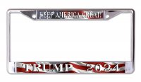 Keep America Great! Trump 2024 Chrome License Plate Frame