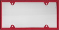 Red Plastic License Plate Frame