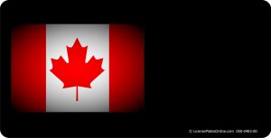 Canadian Flag Offset Photo License Plate