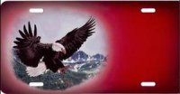 Eagle on Red Offset Airbrush License Plate