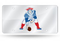 New England Patriots AFL Retro Silver Laser License Plate