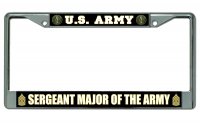 U.S. Army Sergeant Major Photo License Plate Frame