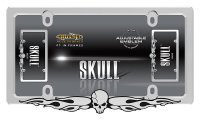 Skull Adjustable Emblem Chrome License Plate Frame