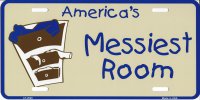 America's Messiest Room Metal License Plate