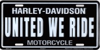 Harley-Davidson United We Ride Metal License Plate