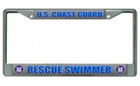 U.S. Coast Guard Rescue Swimmer Chrome License Plate Frame