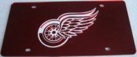 Detroit Red Wings (Red) Laser License Plate