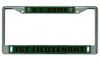 U.S. Army 1st Lieutenant Chrome Photo License Plate Frame