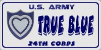 U.S. Army 24th Corps True Blue Photo License Plate
