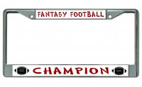 Fantasy Football Champion Chrome License Plate Frame