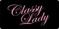 Classy Lady Pink On Black License Plate