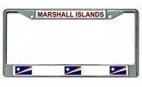 Marshall Islands Chrome License Plate Frame