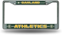 Oakland Athletics Glitter Chrome License Plate Frame
