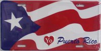 I Love Puerto Rico Flag License Plate