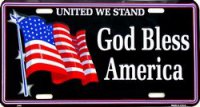United We Stand - God Bless America License Plate