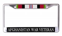 Afghanistan War Veteran Chrome License Plate Frame