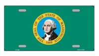 Washington State Flag Metal License Plate