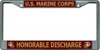 U.S. Marine Corps Honorable Discharge Chrome License Plate Frame