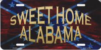 Sweet Home Alabama Confederate Rebel Flag License Plate