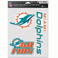 Miami Dolphins 3 Fan Pack Decals