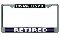 Los Angeles P.D. Thin Blue Line Retired Chrome Frame