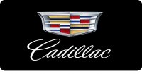 Cadillac Emblem With Script On Black Photo License Plate