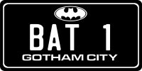 Bat 1 Gotham City Photo License Plate