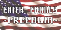 Faith Family Freedom Photo License Plate